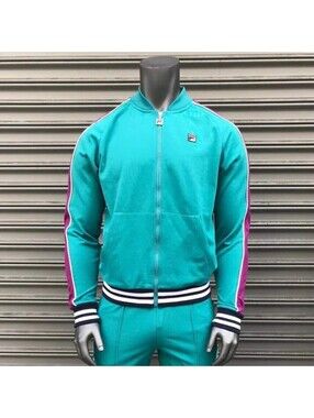 Men's Fila Turquoise | Pink Track Jacket NWT